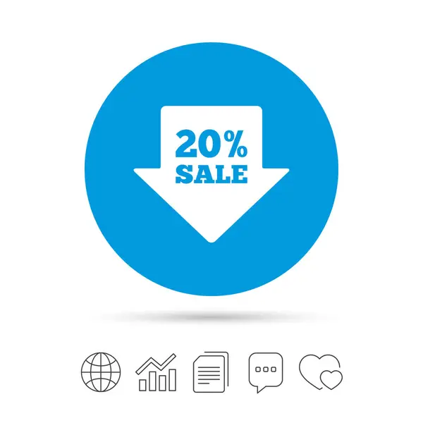 20 procent verkoop pijl tag — Stockvector