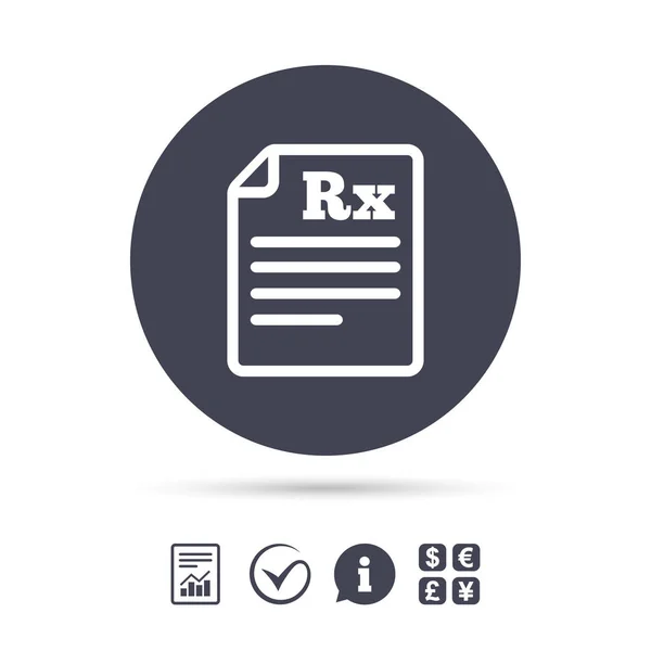 Receta médica Signo Rx icono — Vector de stock