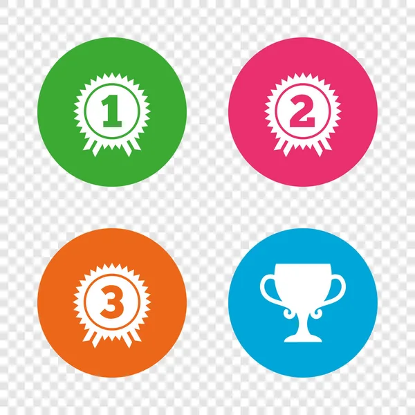 First, second and third place icons — Stock Vector