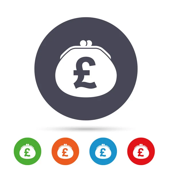 Portemonnee pond teken pictogram — Stockvector