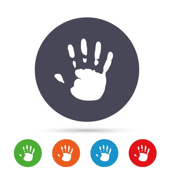 Hand print sign icon — Stock Vector