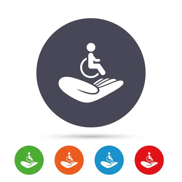 Signo de seguro humano para discapacitados — Vector de stock