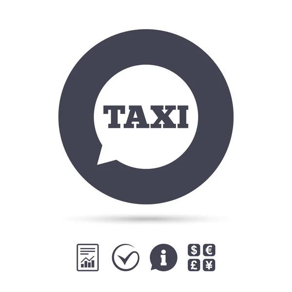 Icono de burbuja de voz Taxi — Vector de stock