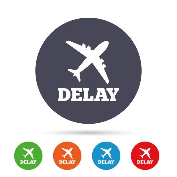 Delayed flight  icons set — Stock Vector