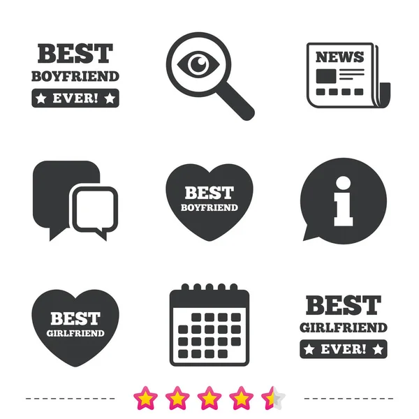 Melhores ícones namorado e namorada . —  Vetores de Stock