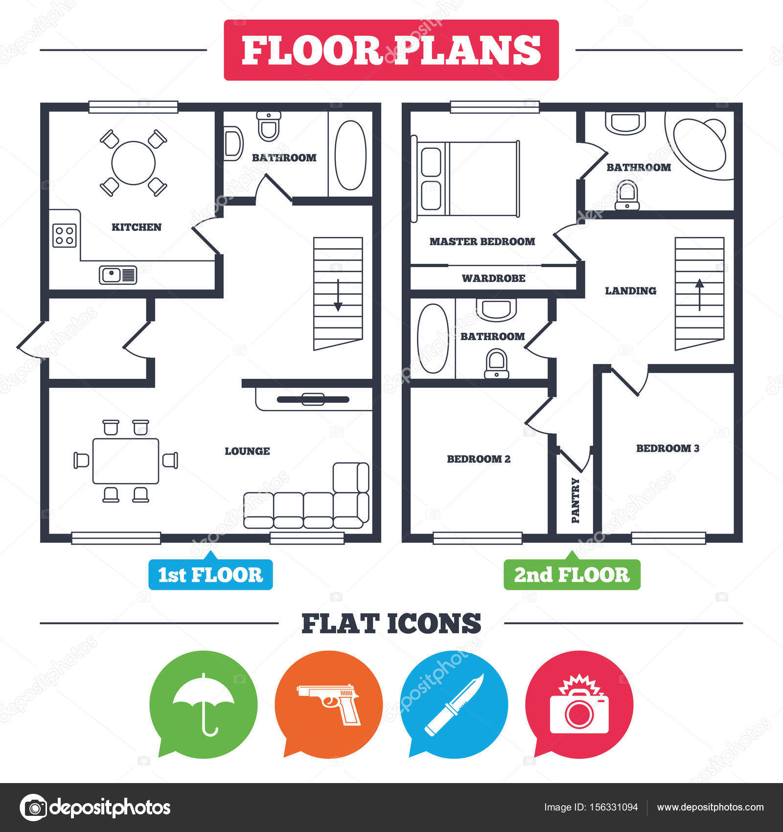 Architecture Plan With Furniture Stock Vector C Blankstock