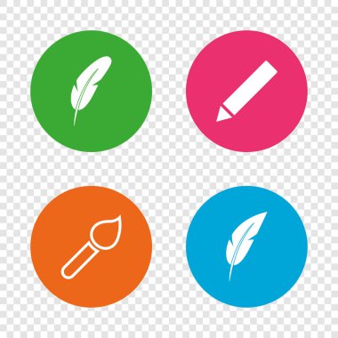 kuş tüyü retro kalem işaretleri