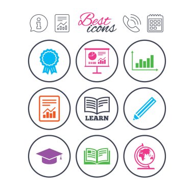 Bilgi, rapor ve takvim işaretleri. 