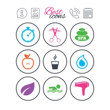 Bilgi, rapor ve takvim işaretleri. 