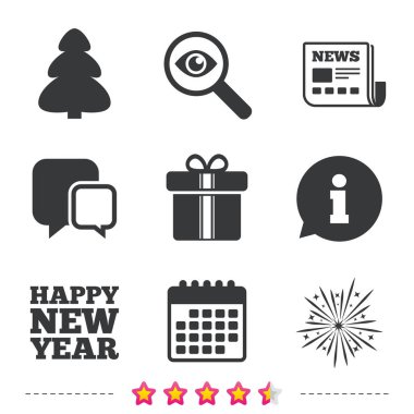 Mutlu yeni yıl Icons set