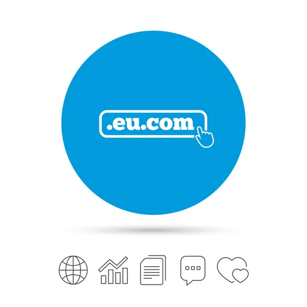 Domeny Eu.Com znak ikona. — Wektor stockowy
