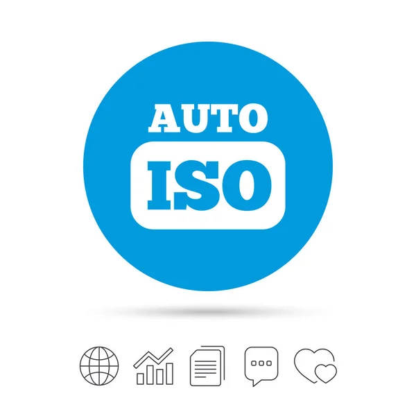 ISO Auto photo camera ikona podepsat — Stockový vektor