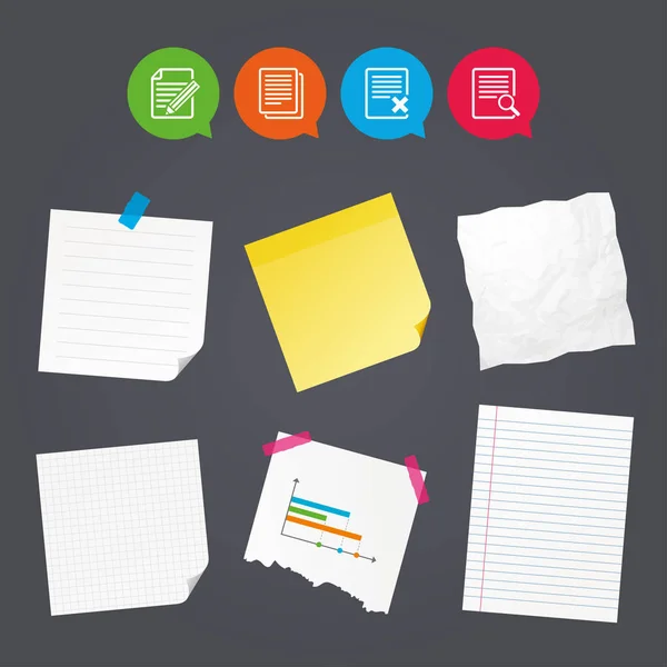 Sticky notes and icons set — Stock Vector