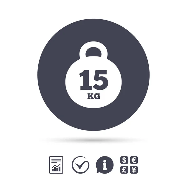 15 キログラム (kg) のアイコン — ストックベクタ