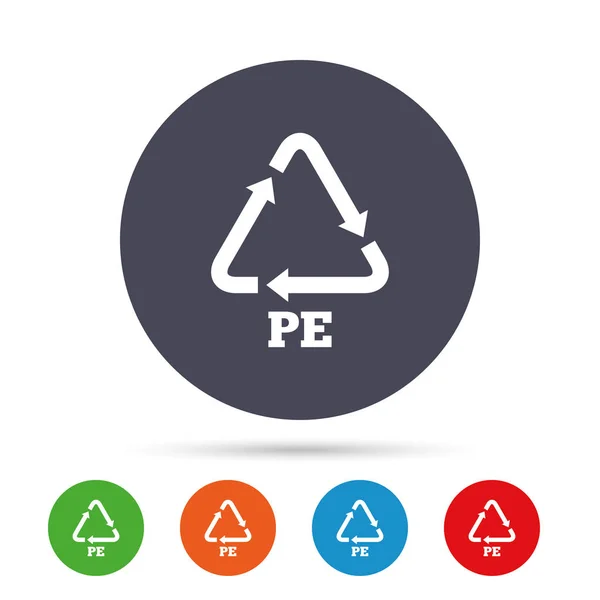 PE Polyethylene sign icon. — Stock Vector