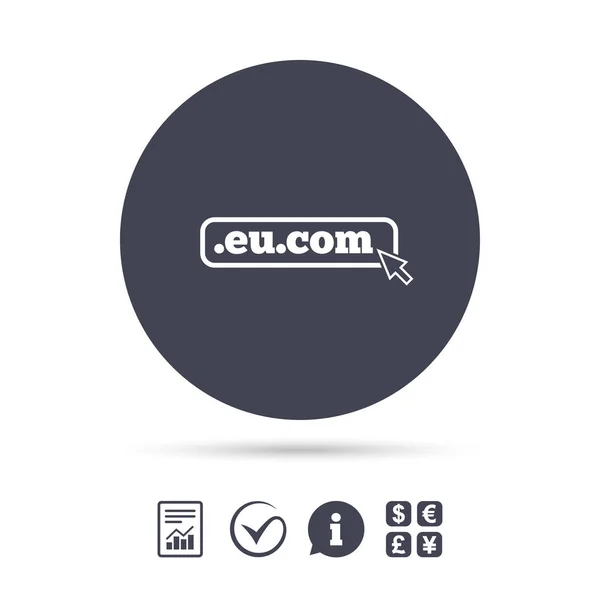 Icono de signo EU.COM de dominio . — Vector de stock