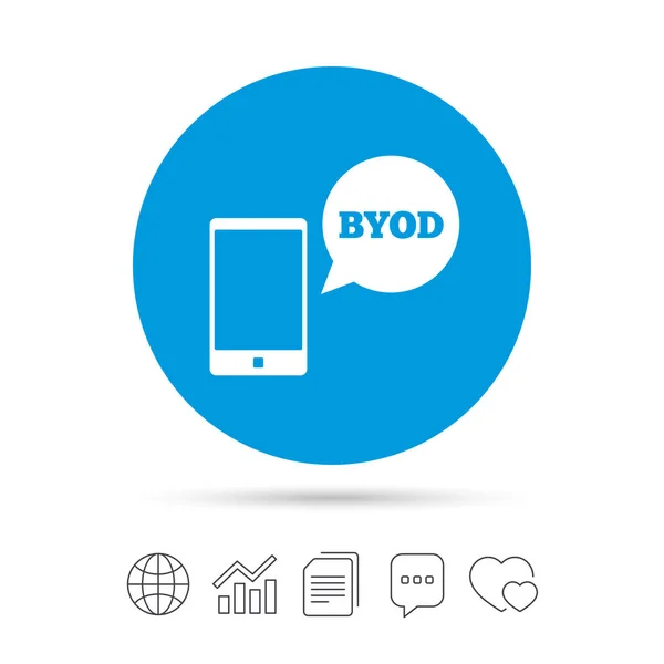 Ikona podepsat Byod. — Stockový vektor