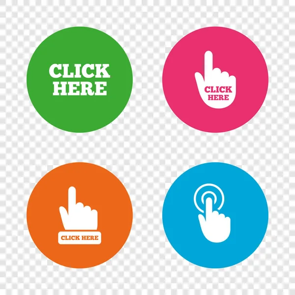 Click here signs. — Stock Vector