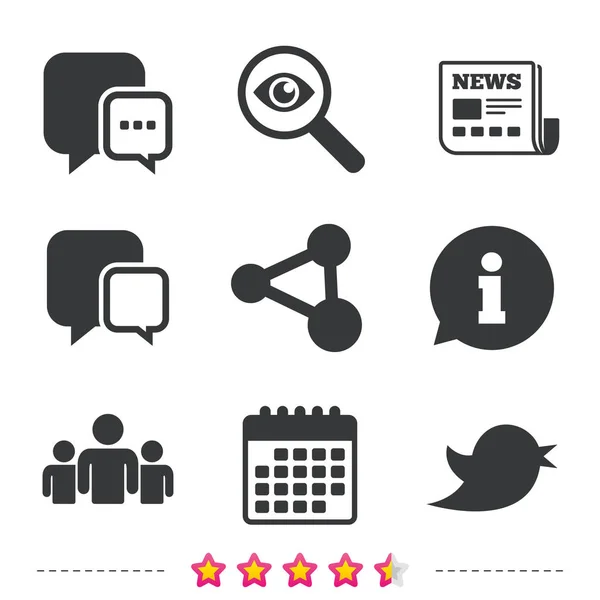 Iconos de redes sociales — Vector de stock