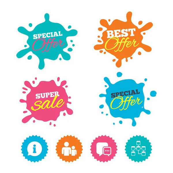 Best offer and sale splash icons — Stock Vector