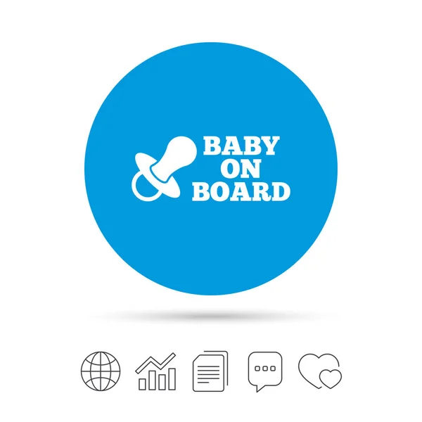 Baby on board sign icon. — Stock Vector