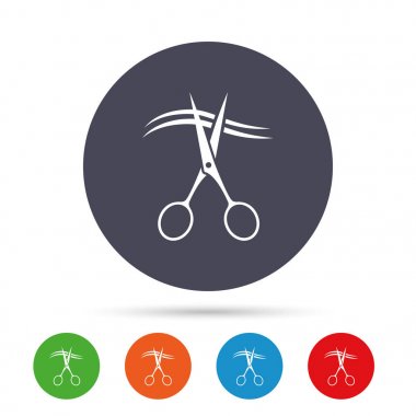 Saç Icons set kesme makası