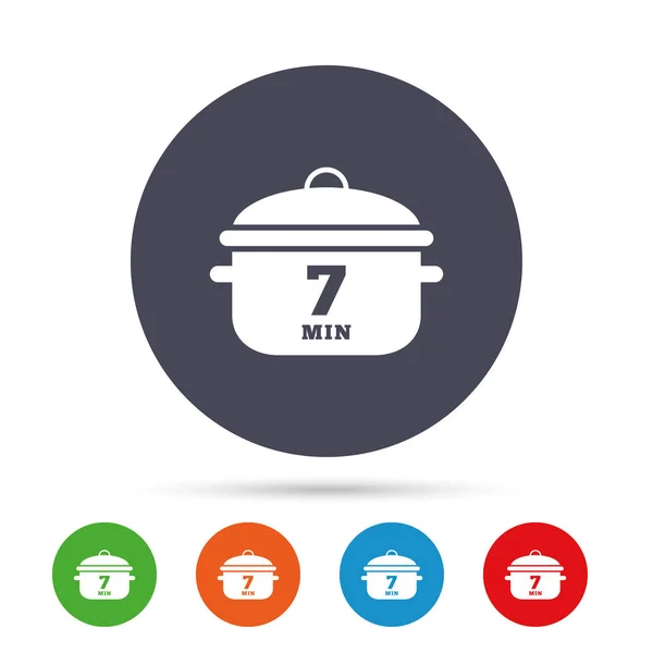 7 dakika kaynatın. Pan pişirme — Stok Vektör