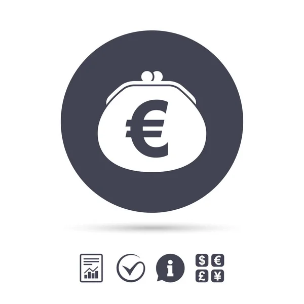 Wallet euro sign icon — Stock Vector