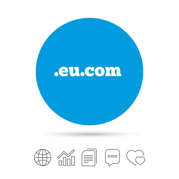 Ícone de sinal do domínio EU.COM . — Vetor de Stock