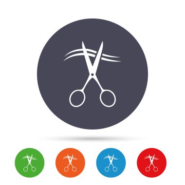 saç işareti simgesi kesme makası.