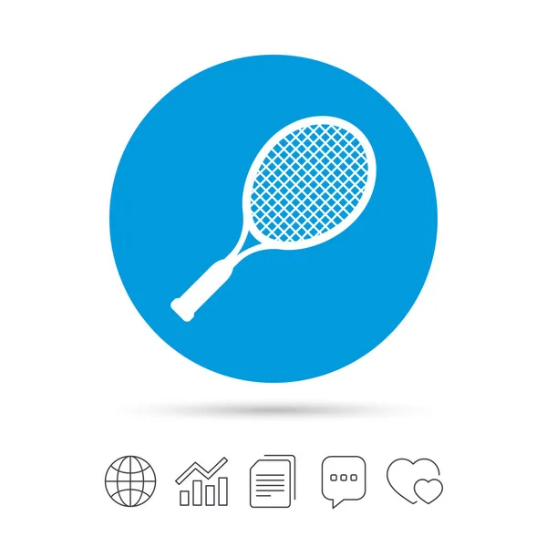 Ícone de sinal raquete de tênis — Vetor de Stock