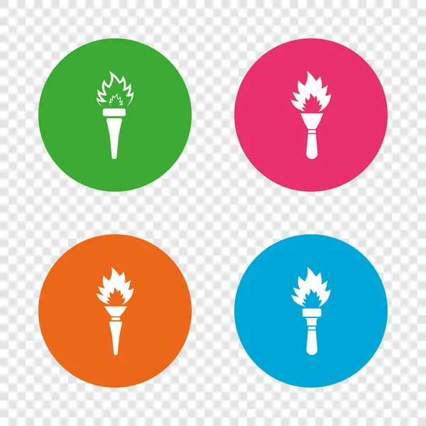 Iconos de signo de llama de antorcha — Vector de stock