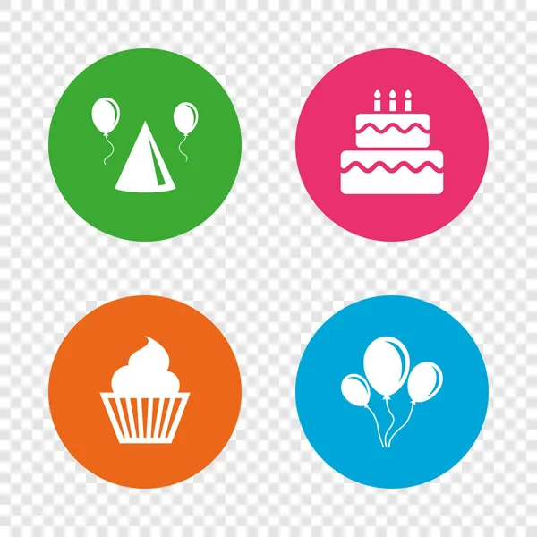 Icônes fête d'anniversaire — Image vectorielle