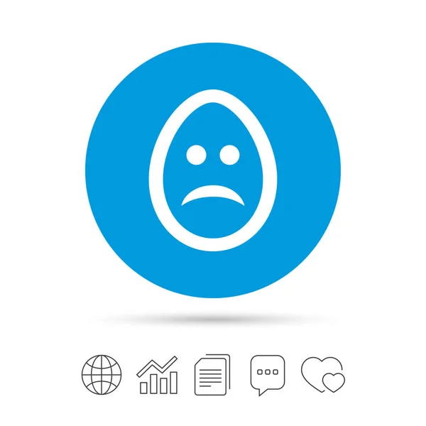 悲伤的蛋脸标志图标 — 图库矢量图片
