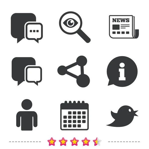 Iconos de redes sociales — Vector de stock