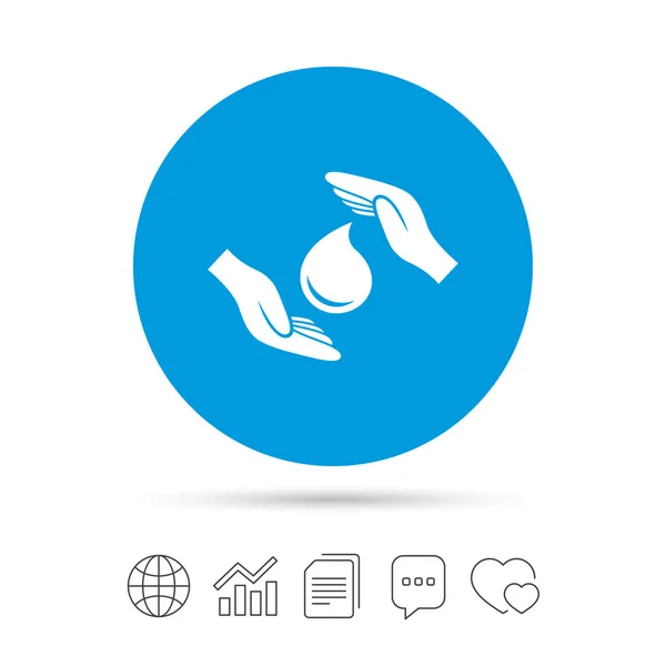 Save water sign icon — Stock Vector