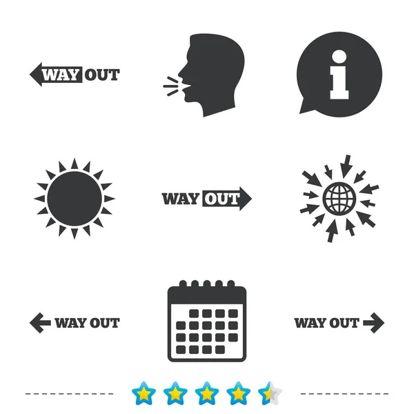 Way out flat icons — Stock Vector