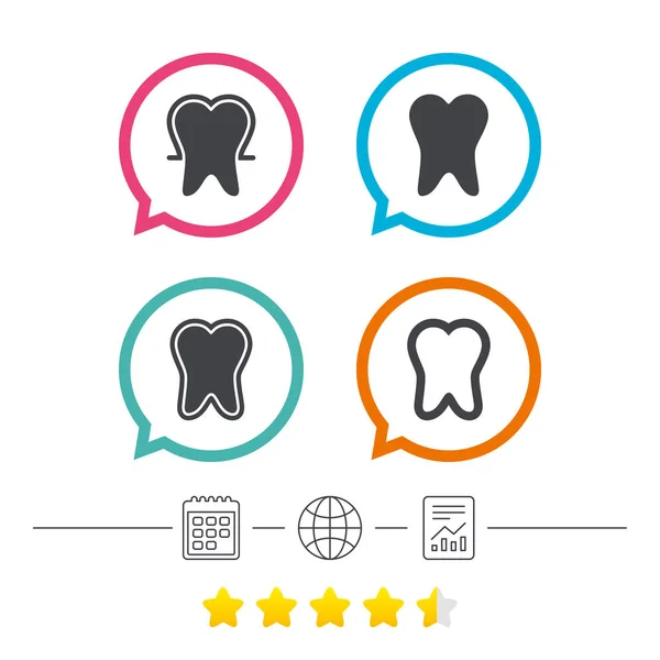 Tooth enamel protection icons — Stock Vector