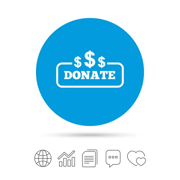 Faire un don icône web — Image vectorielle