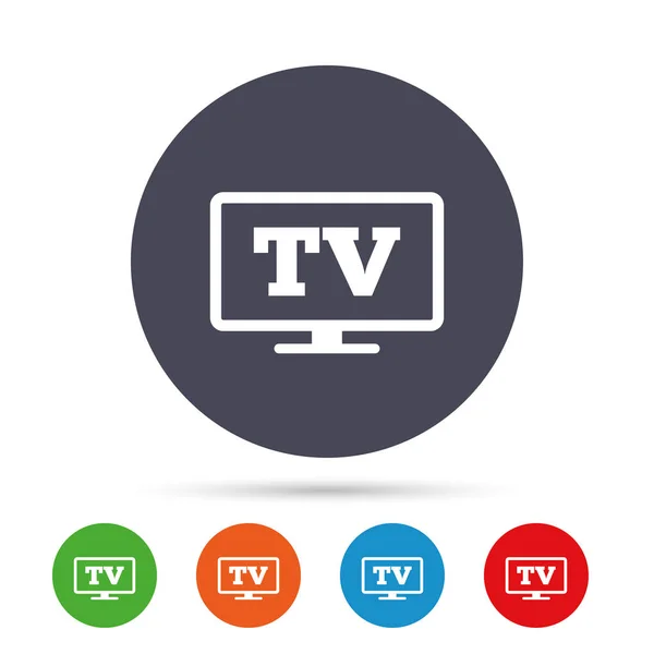 Iconos de señal de TV de pantalla ancha — Vector de stock