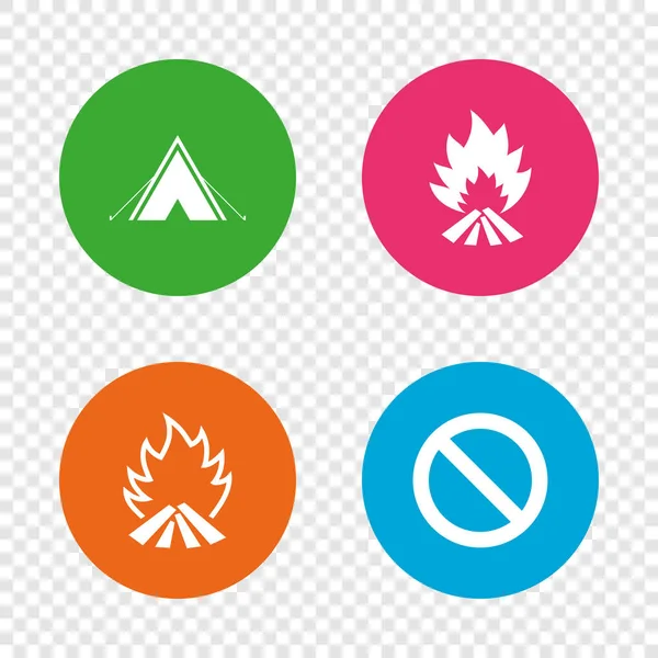 Tourist camping icons — Stock Vector