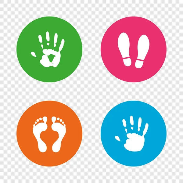 Hand and foot print icons — Stock Vector