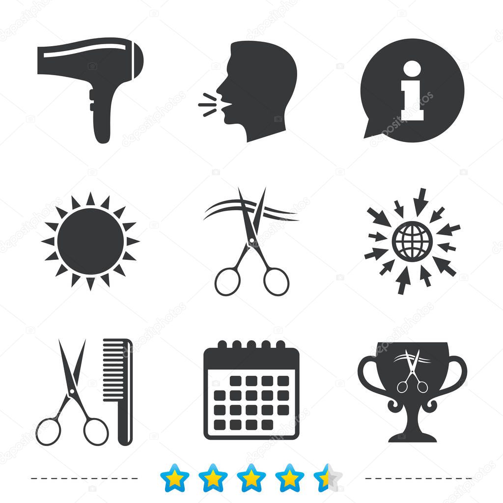 Hairdresser icons set