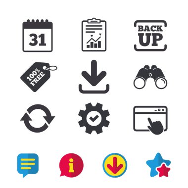 Download ve yedekleme işaretleri