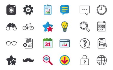 Hipster düz simgeler   