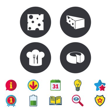 Gıda Şef şapka ikonları ile dilimlenmiş.