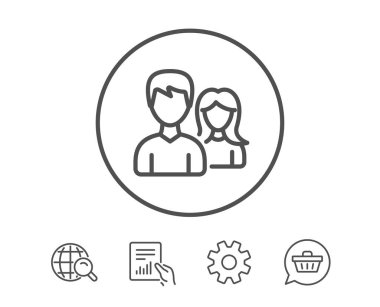 Kaç satırı simgesi. Kullanıcı veya takım çalışması işareti.