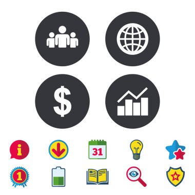 Grafik ve küre simgeleri grafik.