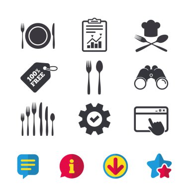 Tabak çanak çatal ile ve simge bıçaklar. 