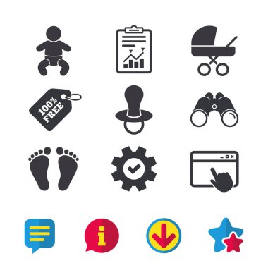 Bebek düz simgeler 